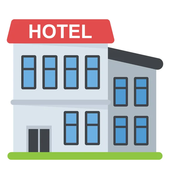 Edificio Alojamiento Local Hotel — Vector de stock