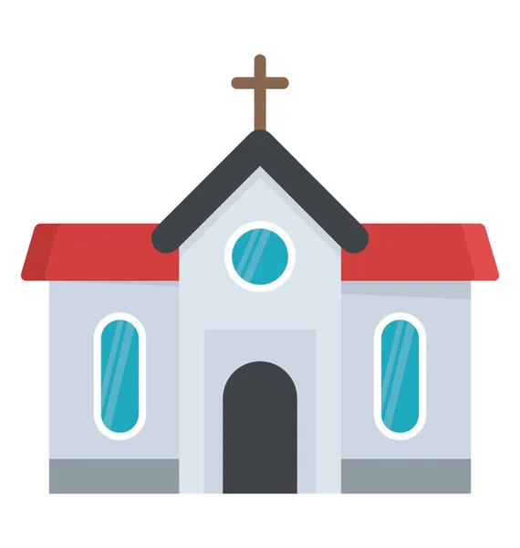 Náboženské Budovy Pro Bohoslužby Kostel — Stockový vektor