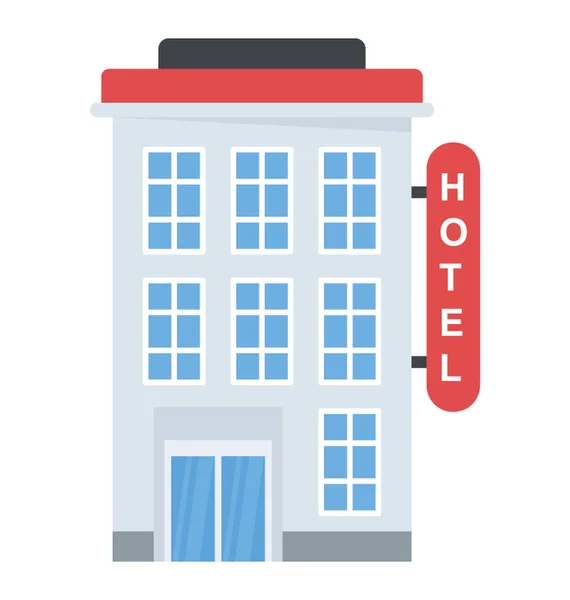 Ένα Εξοχικό Ξενοδοχείο Τοπικό Κτίριο Για Κατάθεση — Διανυσματικό Αρχείο