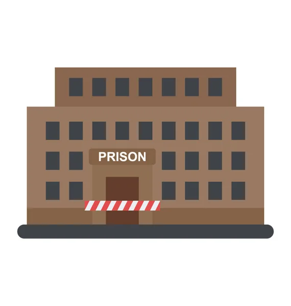 Επίπεδη Σχεδίαση Εικονίδιο Πρόσοψη Φυλακή — Διανυσματικό Αρχείο
