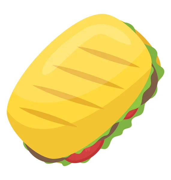 Sandwich Français Célèbre Appelé Sandwich Baguette — Image vectorielle