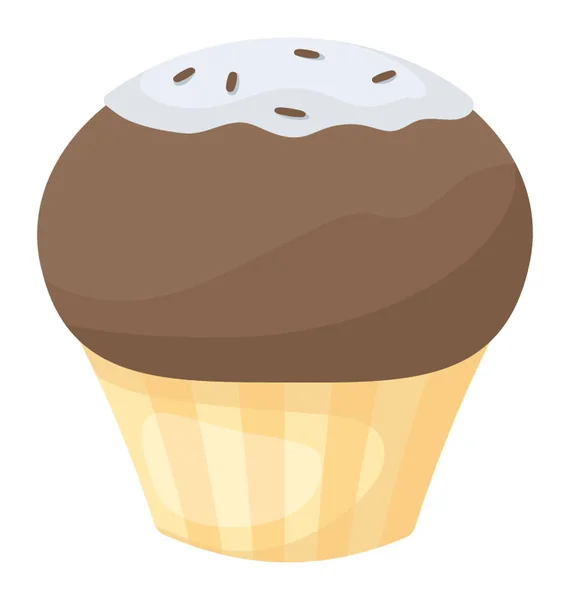 Cupcake Avec Garniture Chocolat — Image vectorielle