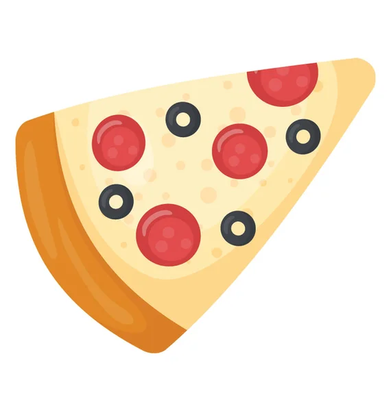Ένα Ιταλικό Βασικό Τρόφιμο Ένα Κομμάτι Πίτσα — Διανυσματικό Αρχείο
