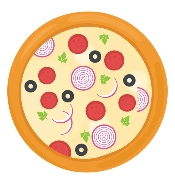 Pizza Pepperoni Malbouffe Italienne — Image vectorielle