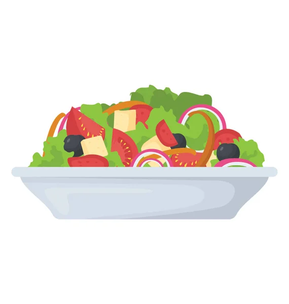 Platillo Saludable Delicioso Ensalada Verduras — Vector de stock