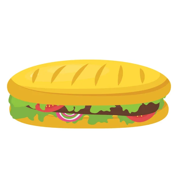 Französisch Berühmten Sandwich Namens Baguette Sandwich — Stockvektor