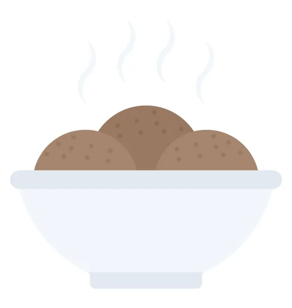 Flat Icon Design Snack Bowl — Stock Vector