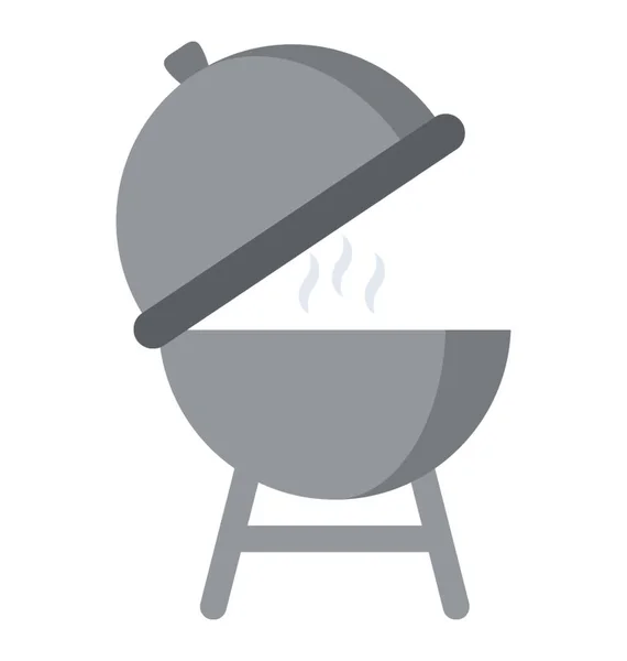 Ustensile Cuisine Extérieur Appelé Bouilloire Barbecue — Image vectorielle