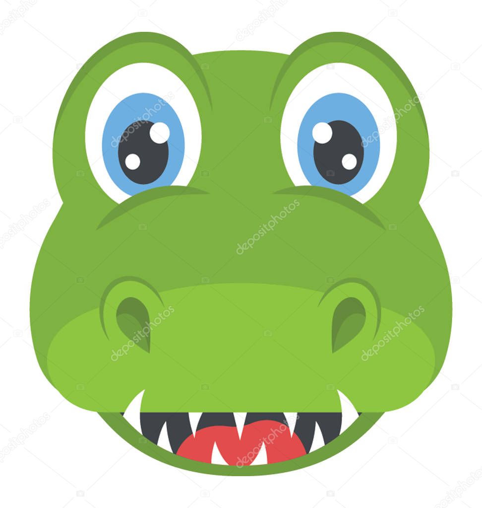 Close View Crocodile Face — Stock Vector © vectorspoint #187265940