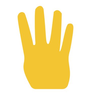 Dört parmak işaret dışa doğru ve geniş açın