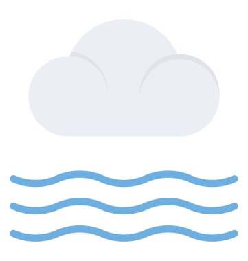 Bulutların üzerinde soğuk hava gösterilen su dalgaları