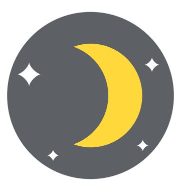 Ağda Hilal, ayın evreleri ile yıldızlı arka plan 