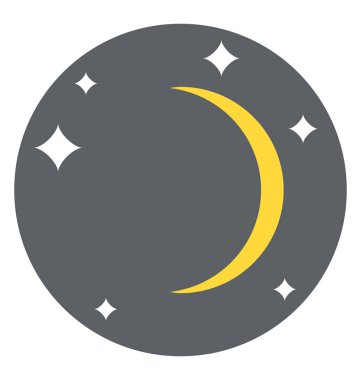 Bir ilk gün ay yıldızlı arka plan ile Hilal