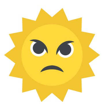 Kızgın güneş sıcak hava simgeleyen