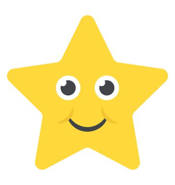 Yıldız mutlu ruh hali içinde gülümseyen sevimli sarı