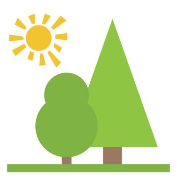 Ağaçlar, doğal güneş koni arkasında görüntülemek