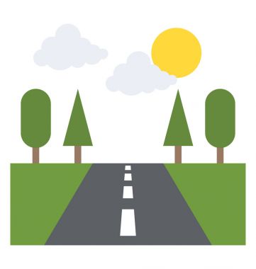 Boş yol, güzel bahar yatay