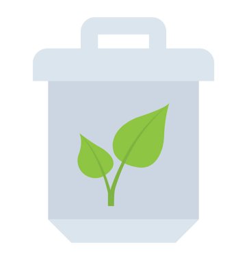 Çöp Kovası yeşil çöp tasvir eden fidan ile olabilir 