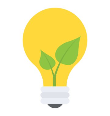 Ampul içinde ekoloji kavramı yeşil yaprak