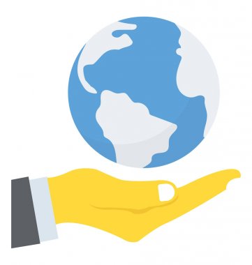 Yeryüzünde insan eli küresel emniyet konsepti sunan'ın Küre