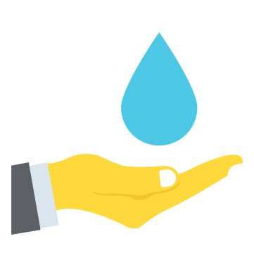 Su damlası insan elindeki su Emanet kavramı sunulması 