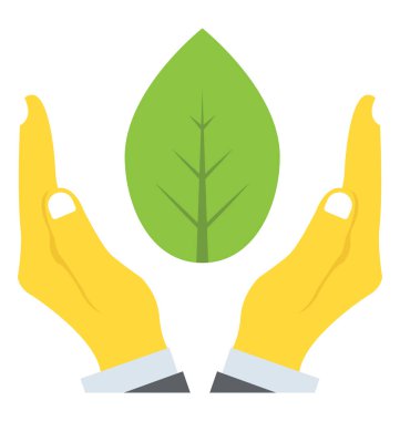 İnsan eli korumak yaprak, çevre koruma kavramı 