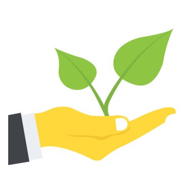 Çevre dostu kavramı sunulması fidan sunma el