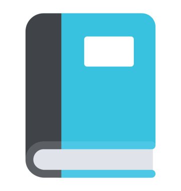 Düz simgesi tasarım eğitim kavramı, kapalı kitap