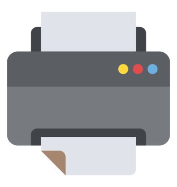 Bir yazıcı veya bir faks makinesine doodle simgesi