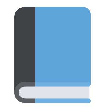 Düz simgesi tasarım eğitim kavramı, kapalı kitap