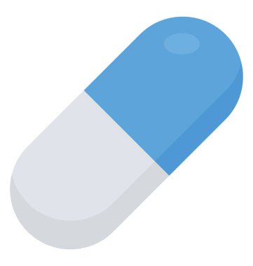 Kapsül, ilaç ve antibiyotik kavramının bir düz simgesi tasarım