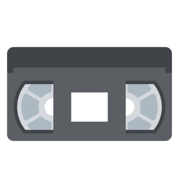 Retro müzik teyp, kaset düz simgesi