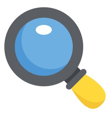 Büyüteç'i düz simgesi tasarım, arama aracı kavramı