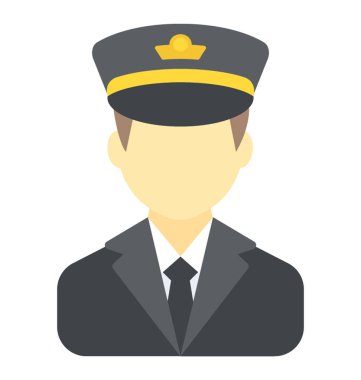 Düz simgesi tasarım uçak pilotu 