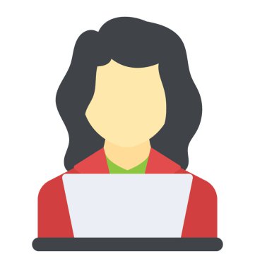 Dizüstü bilgisayarda çalışan bir kadın teknoloji uzmanı olduğunu 