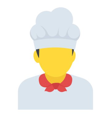Şef şef şapkalı düz tasarımı