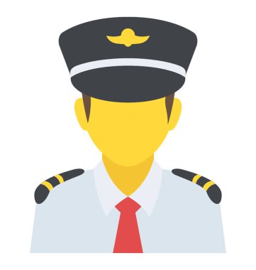Düz simgesi tasarım uçak pilotu 