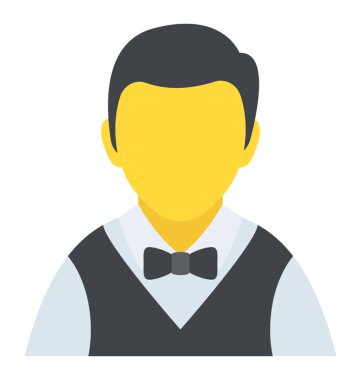 Garson katılır ve müşteri hizmet bir kişi var