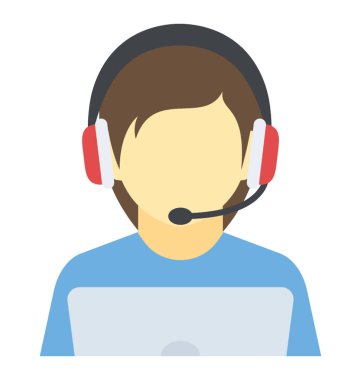 Kulaklık, telefon operatörü veya müşteri temsilcisi olan bir kişi