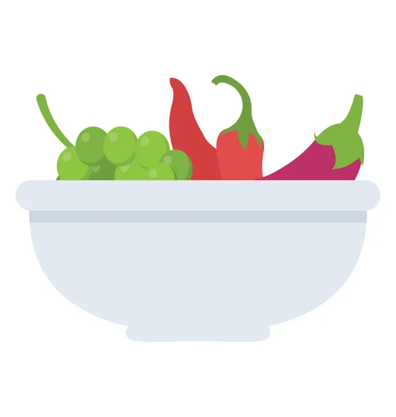 Tazón Ensalada Verduras — Vector de stock