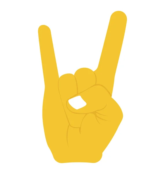 Una Mano Con Cuernos Muestra Concepto Rock Roll — Vector de stock