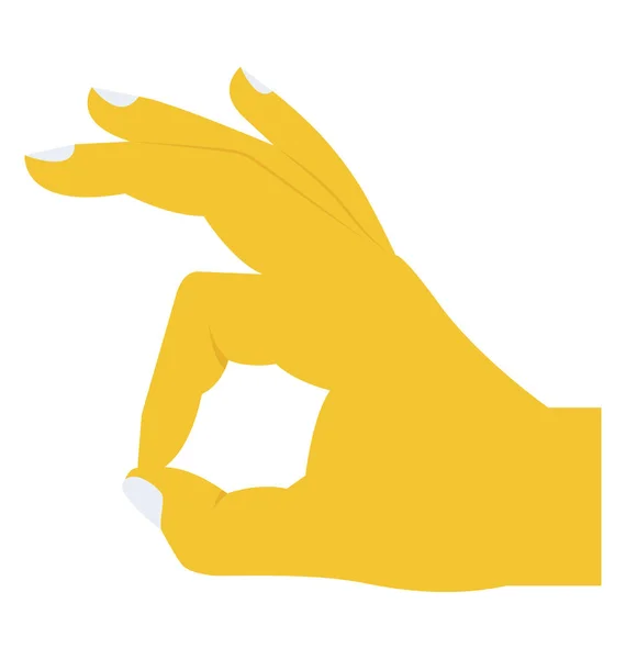 Human Hand Gesturing Pinching Dropping Symbol — Stock Vector