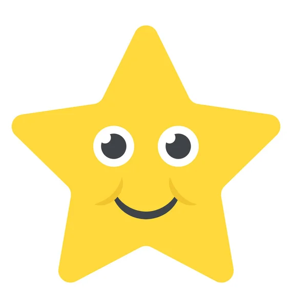 Cute Yellow Smiling Star Happy Mood — Stock Vector