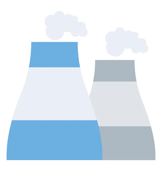 煙と核計画の冷却塔 — ストックベクタ