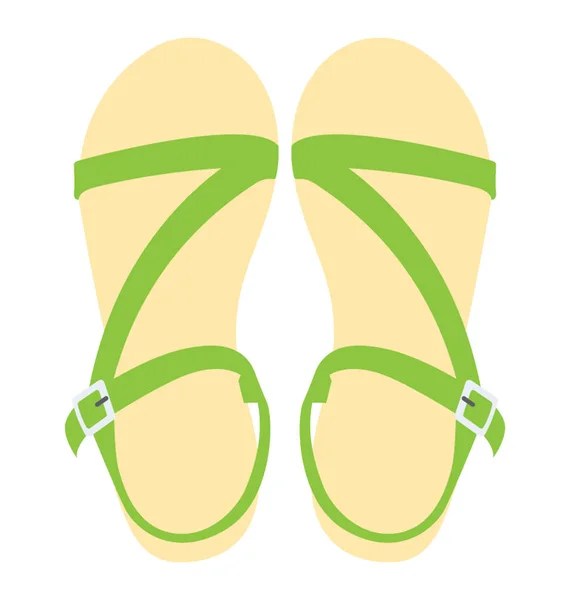 Ein Paar Sandalen Flaches Symbol Design — Stockvektor