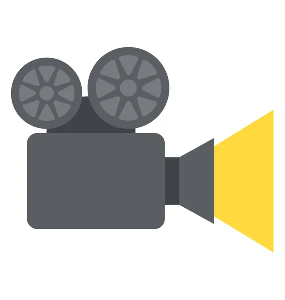 Projeto Ícone Plano Câmera Vídeo Filmagem Gravação Vídeo — Vetor de Stock