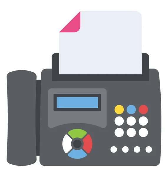 Een Printer Een Fax Machine Plat Ontwerp Symbool — Stockvector