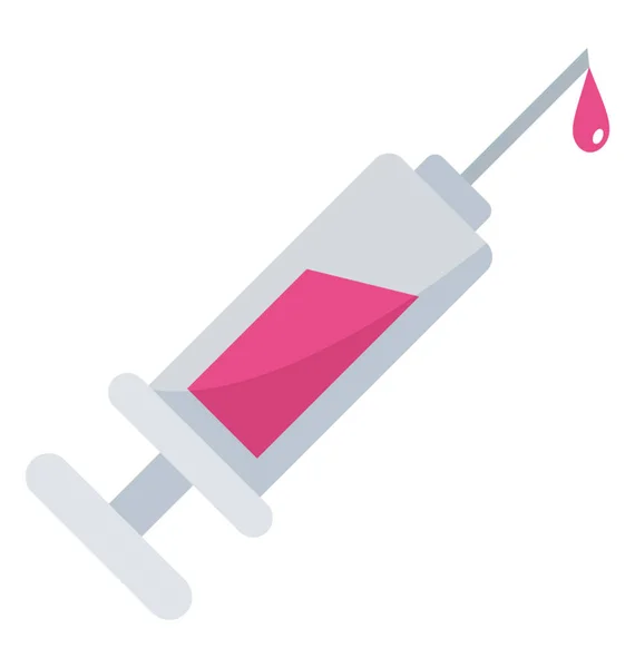 Ett Flytande Läkemedel Med Nål Vaccination Och Injektion Ikonen — Stock vektor