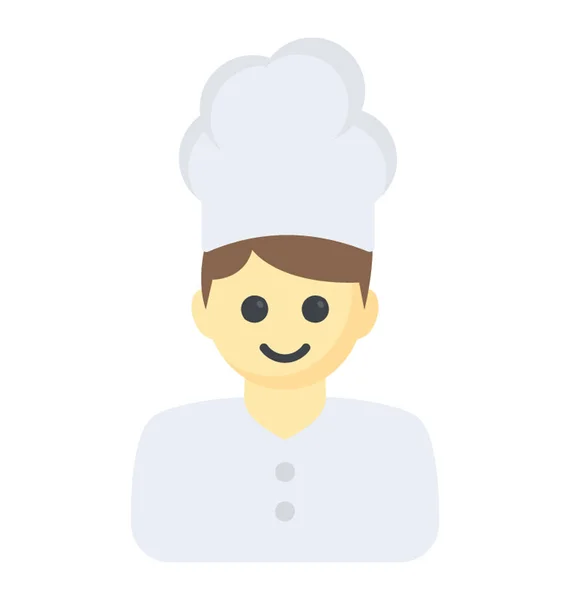 Une Personne Avec Chapeau Chef Est Cuisinier — Image vectorielle