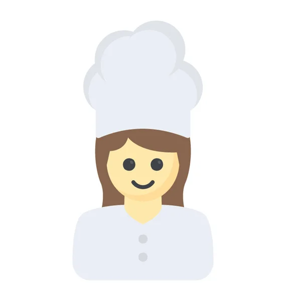 Una Chef Profesional Con Sombrero Chef — Archivo Imágenes Vectoriales